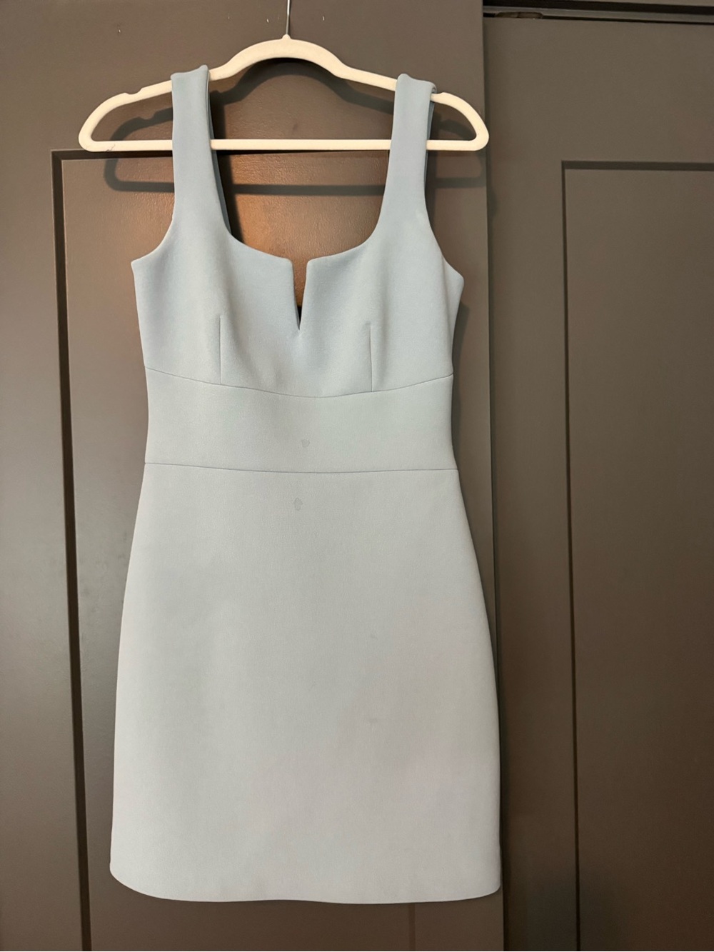 Elliatt Pale Blue Notch-Neck Mini Sheath Dress